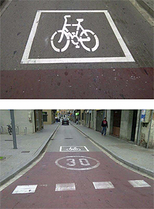 Even with a sign, the path needs paint markings that designate it as a bicycle lane. Saves everyone the trouble.